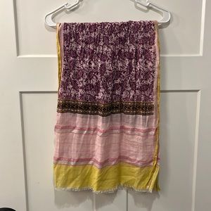 Purple, pink, yellow scarf